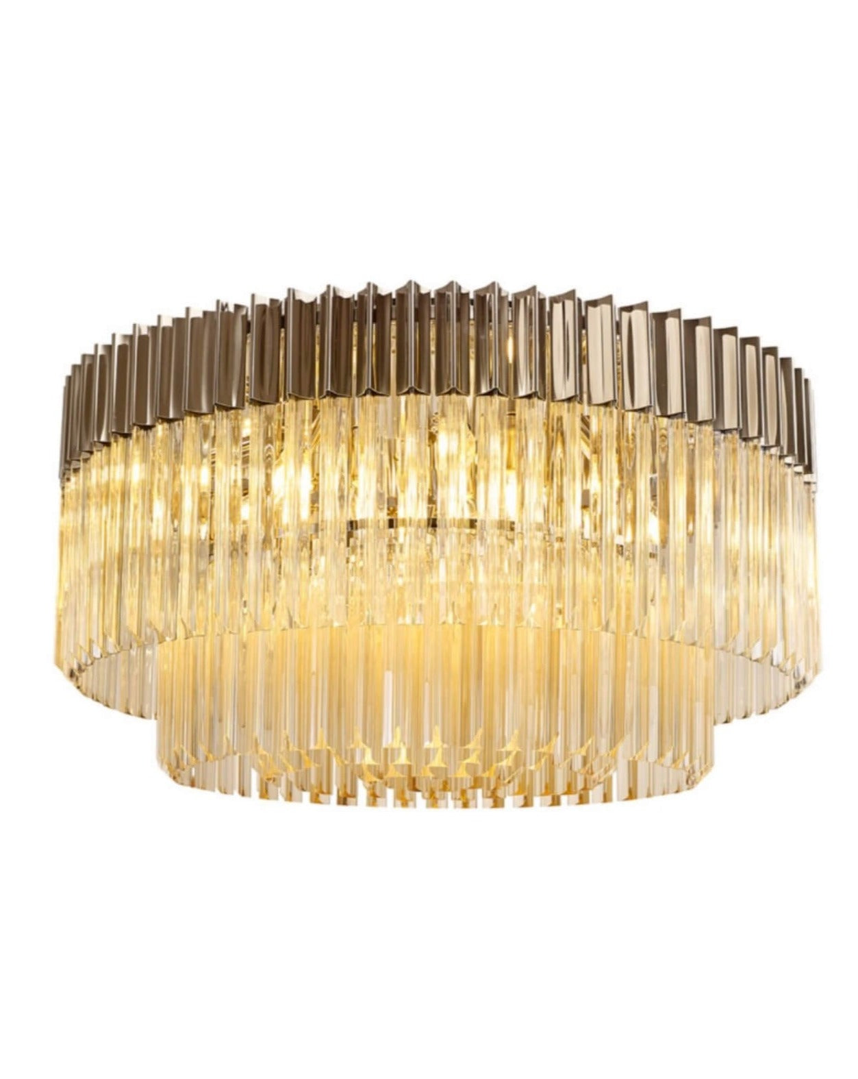 Chelsea Sculpted Glass Nickel Chandelier