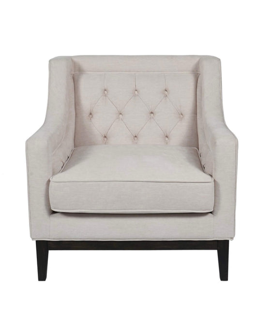 Luxe Ivory Fabric Armchair