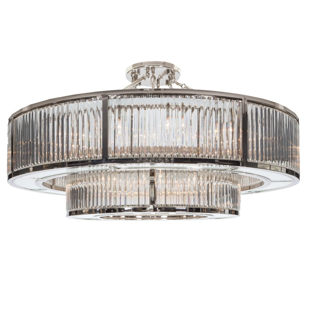 Premium Nickel Finish Crystal Chandelier