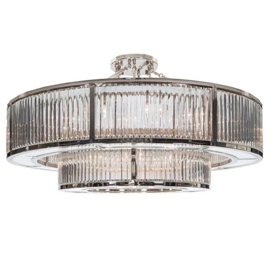 Premium Nickel Finish Crystal Chandelier