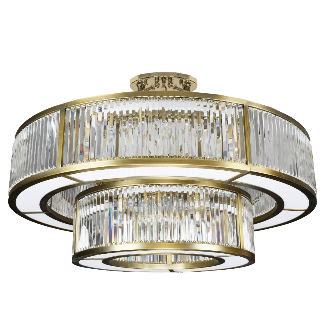 Premium Antique Brass Finish Crystal Chandelier