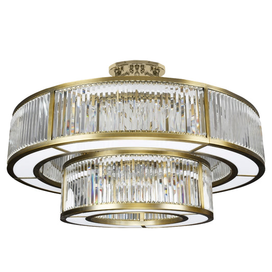 Premium Antique Brass Finish Crystal Chandelier