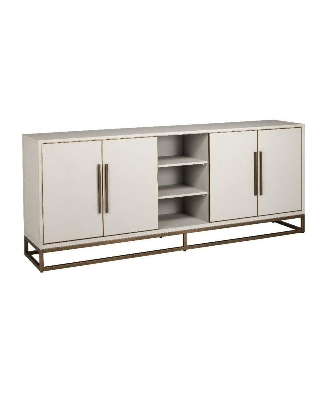 Herringbone Ash Grey Brass Sideboard