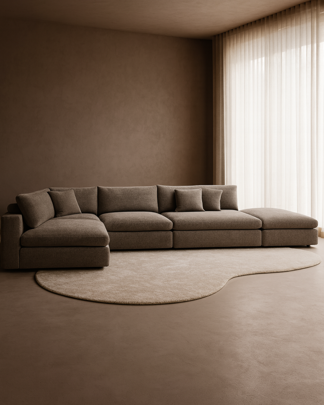 Blanco 5 Piece Modular Sofa - Charcoal