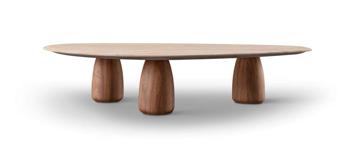 Basilca Coffee Table - Walnut Travertine