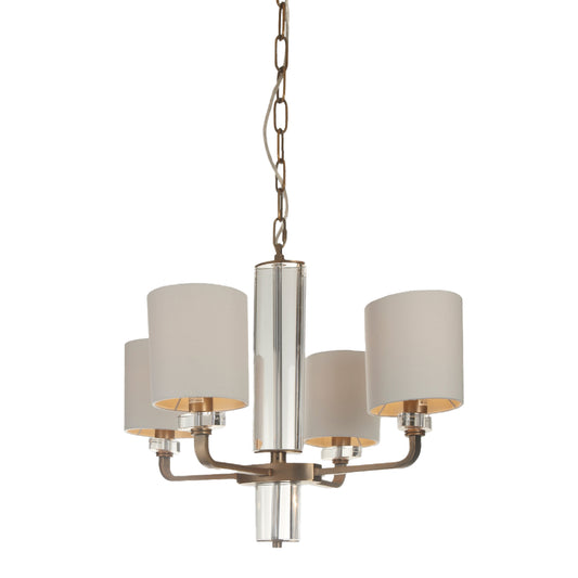 Opal Brass Crystal Chandelier