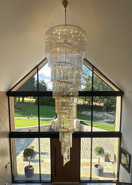 Luxury Bespoke Spiral Crystal Chandelier