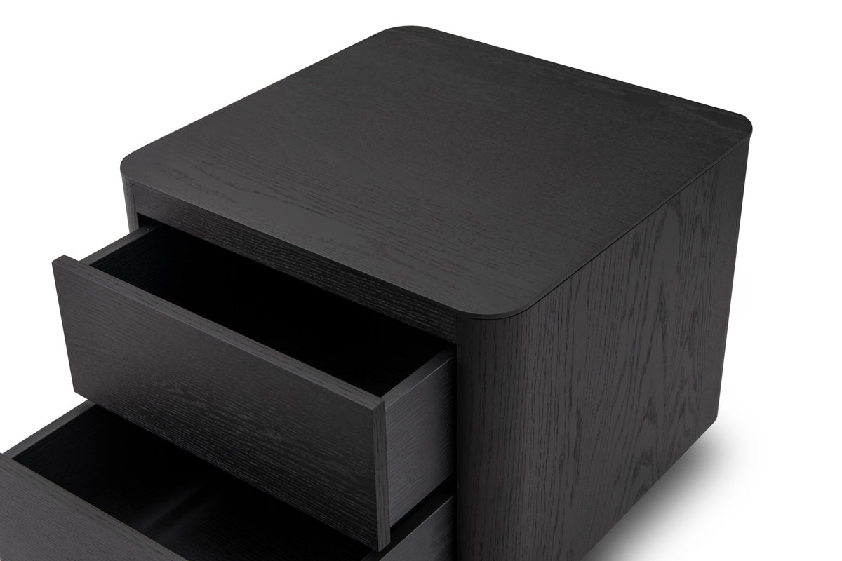 Coin Bedside Table - Smoke Oak