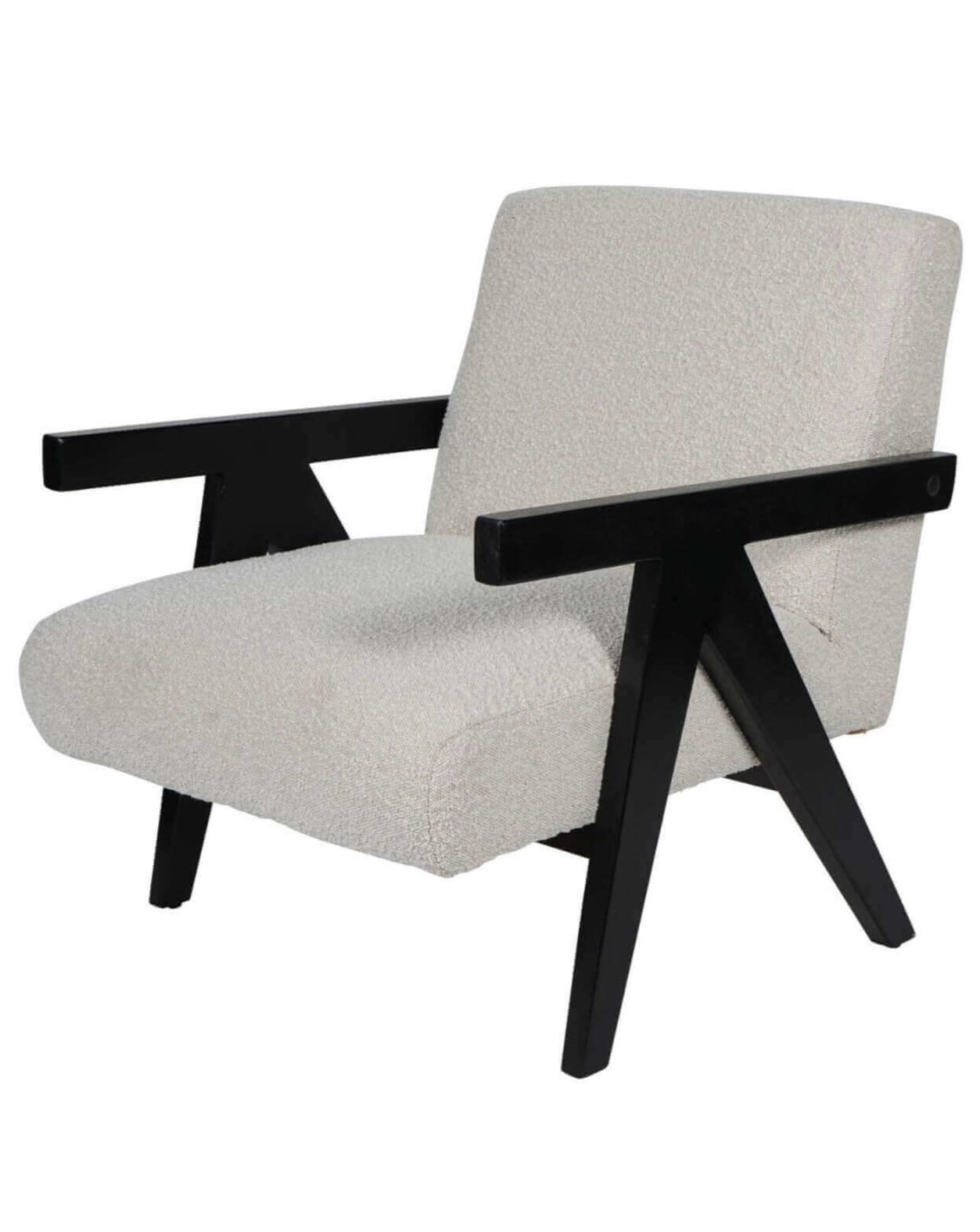 Boucle Black Framed Armchair