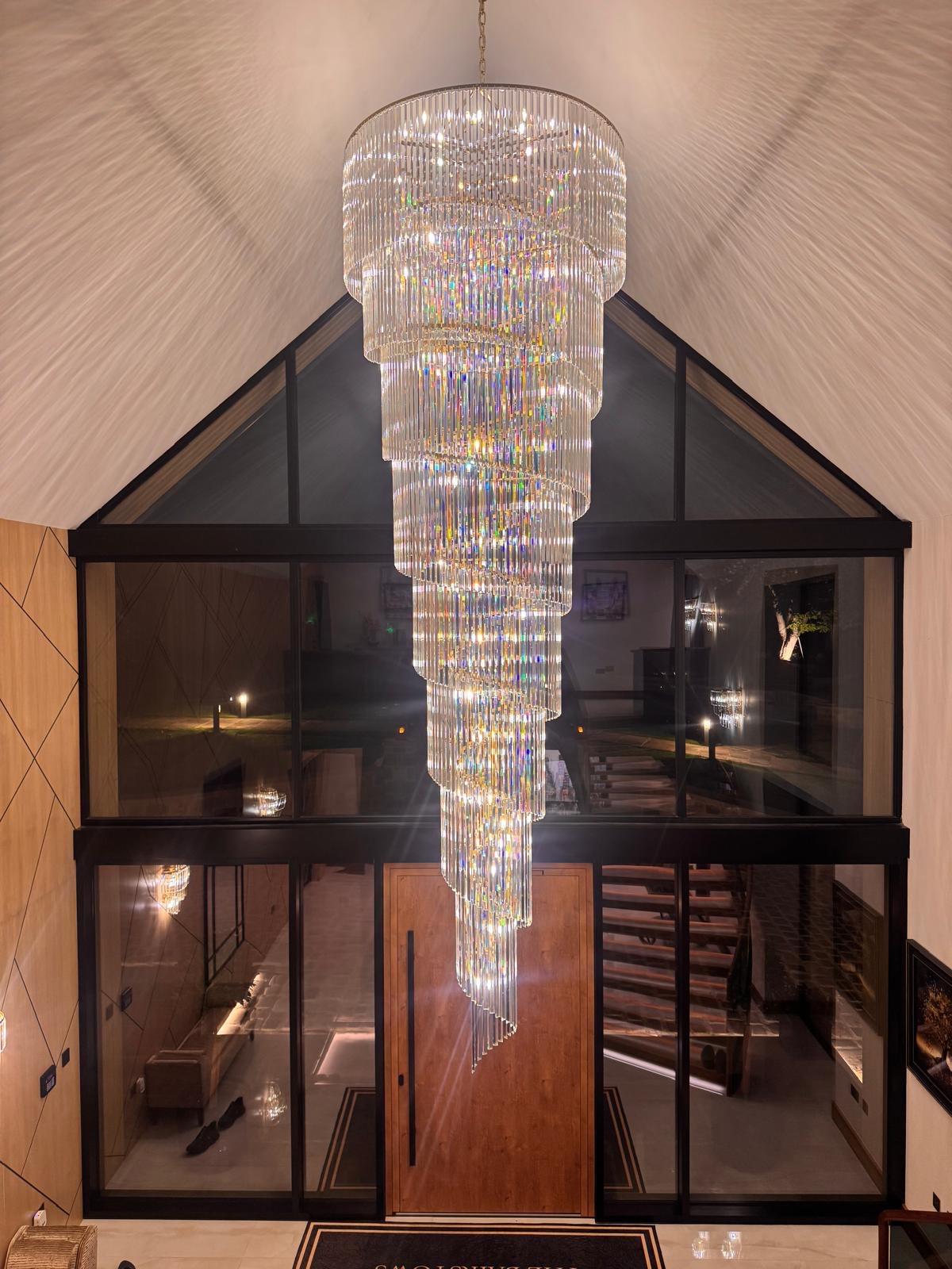 Luxury Bespoke Spiral Crystal Chandelier