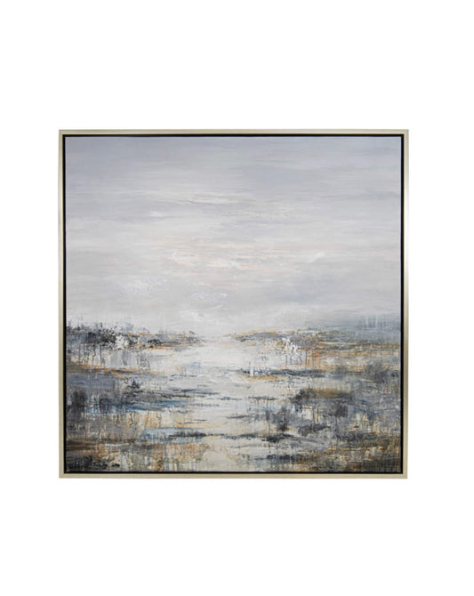 Champagne Framed Abstract Canvas