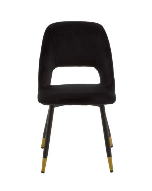 Black Velvet Gold Dipped Dining Chair