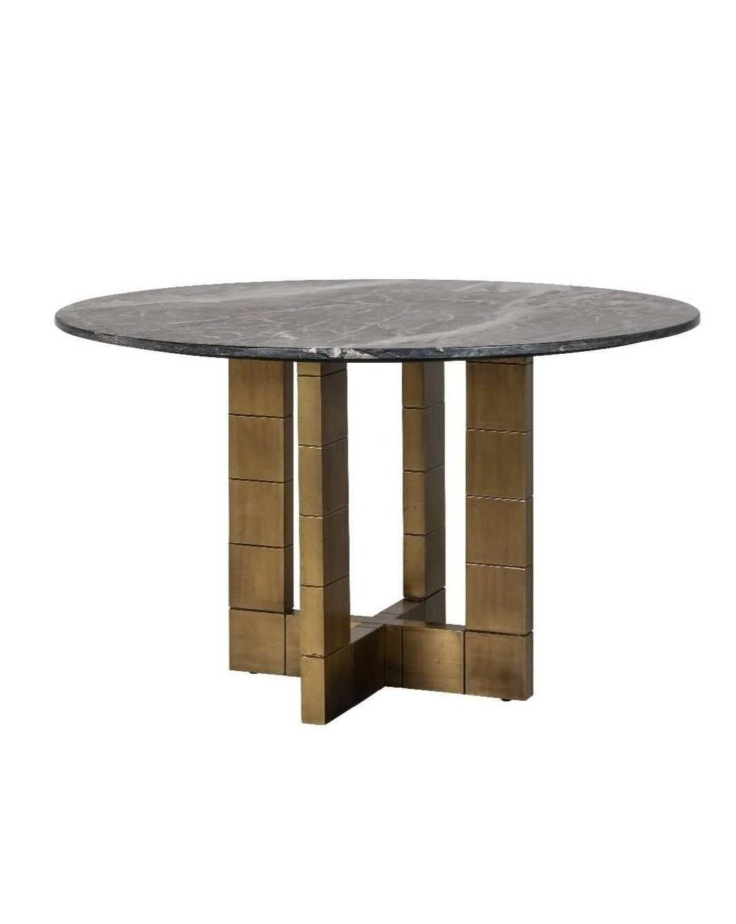 Brass Plated Black Marble Dining Table