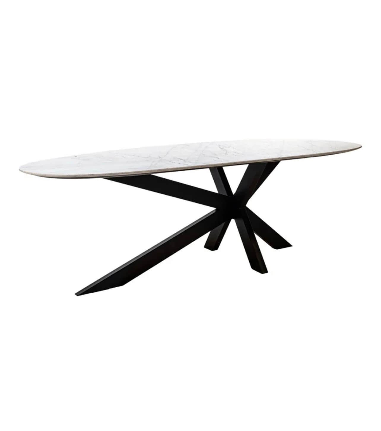 Trocadero Dining Table in White Marble