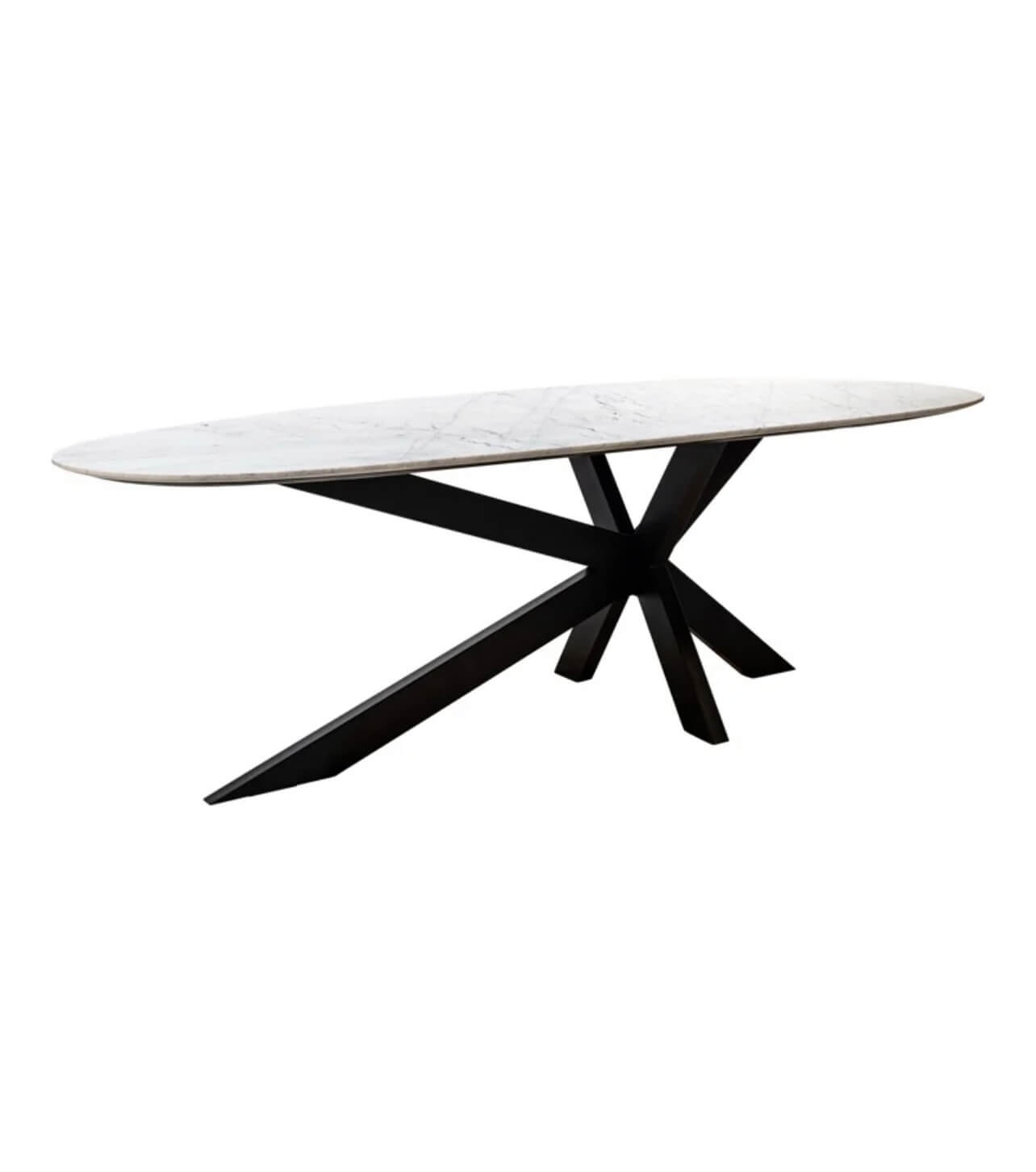 Tornado Dining Table in White Marble
