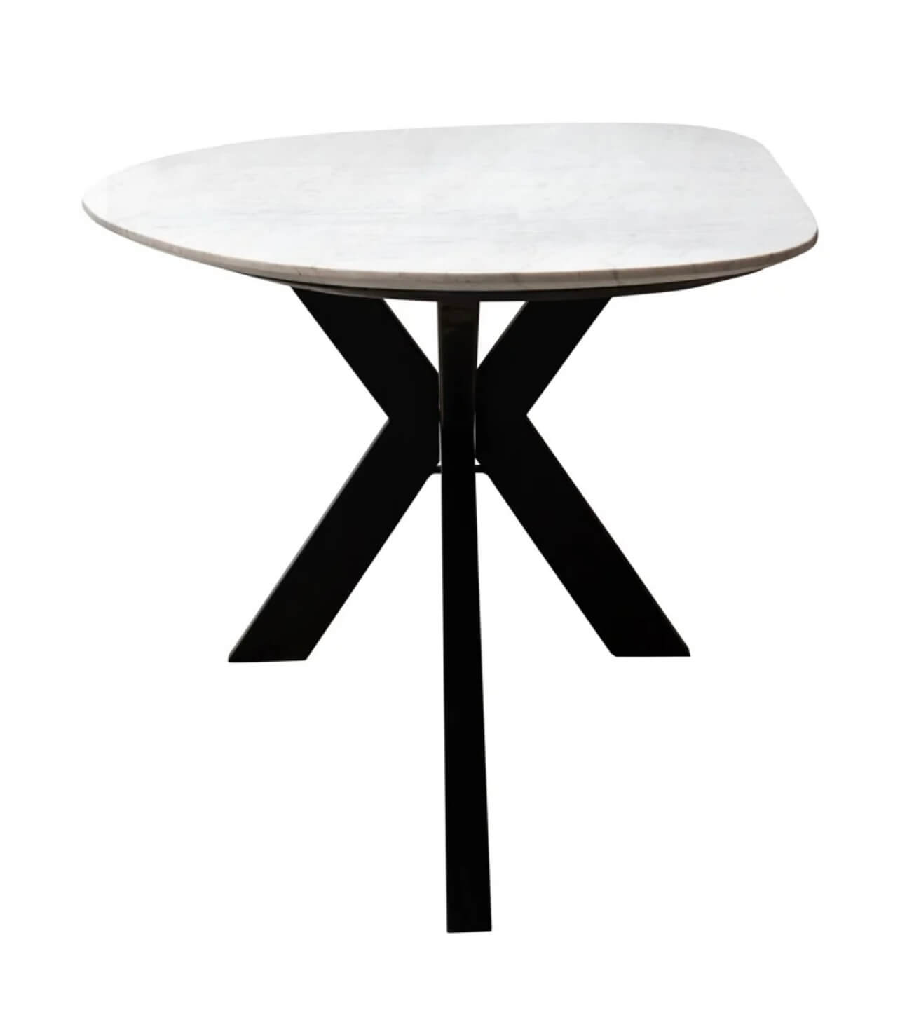 Tornado Dining Table in White Marble