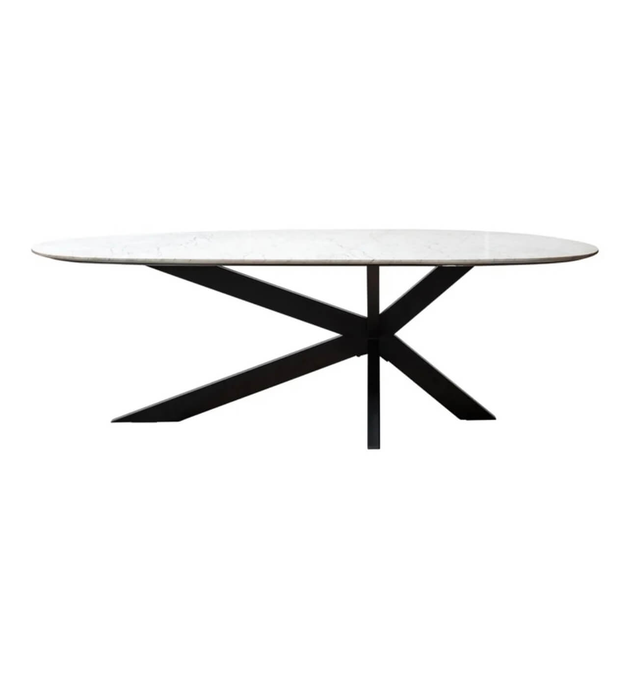 Tornado Dining Table in White Marble