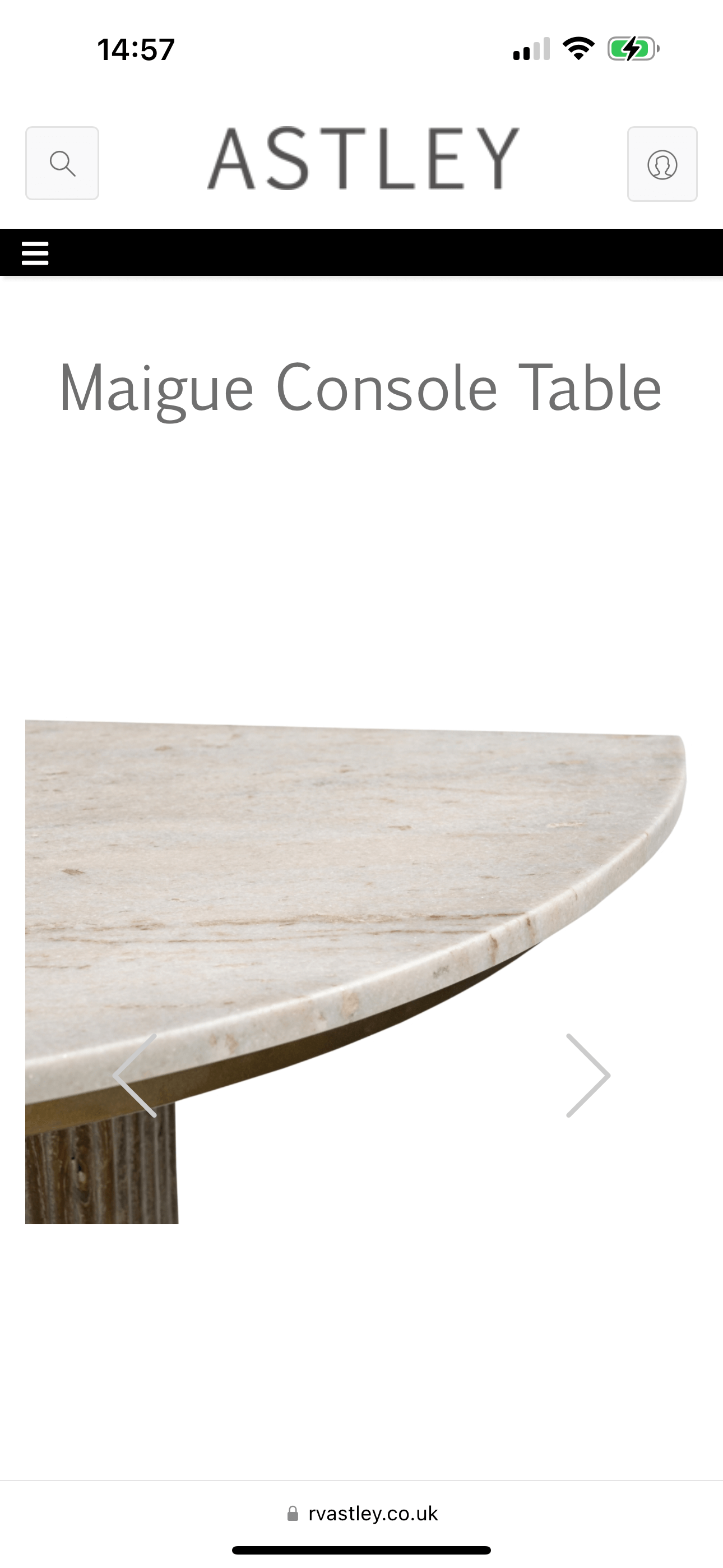 Marble Ribbed Console Table