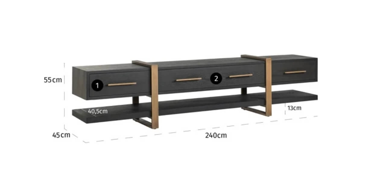 Dark Coffee Brass Media Unit