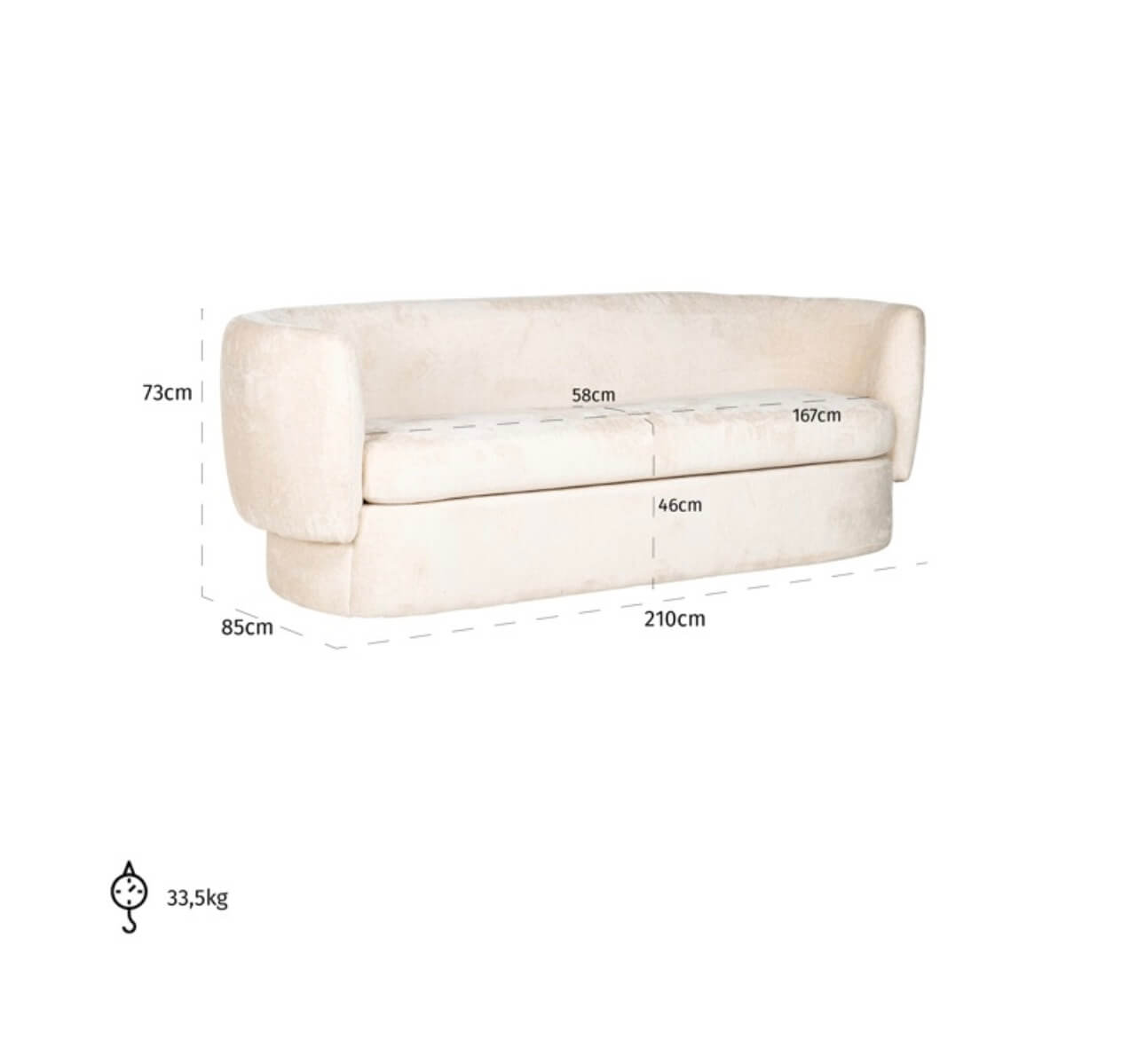 White Chenille Sofa