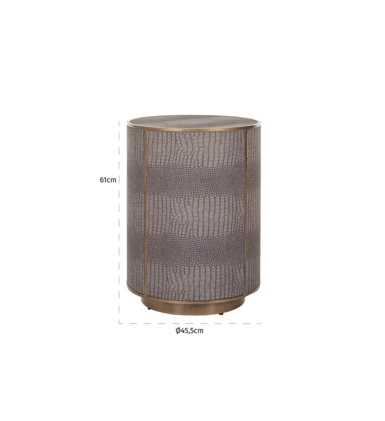 Brushed Gold Textured Side Table