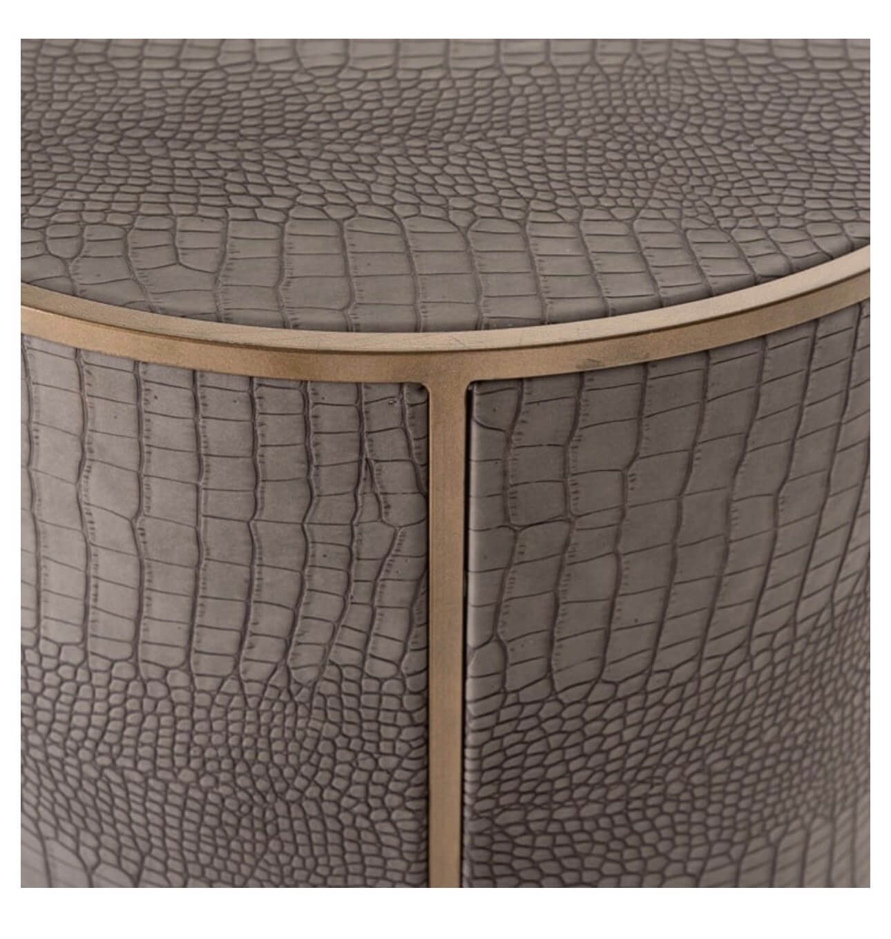 Brushed Gold Textured Side Table