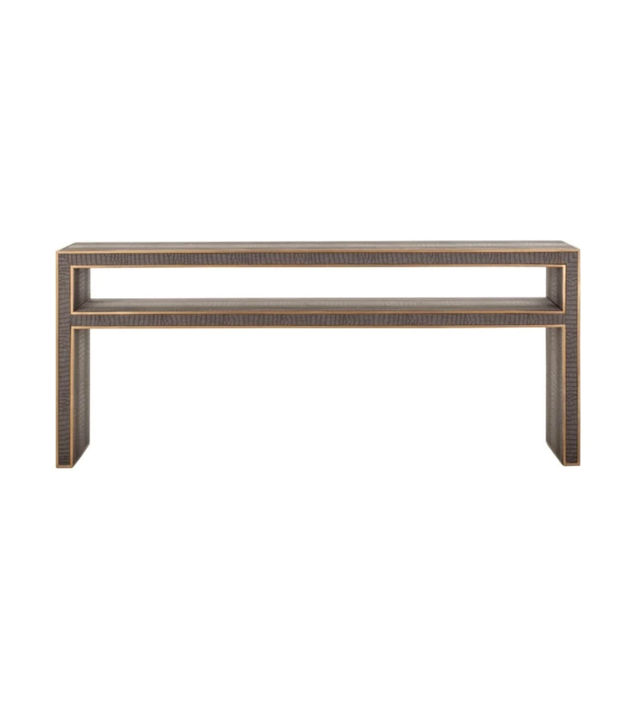Brushed Gold Textured Console Table