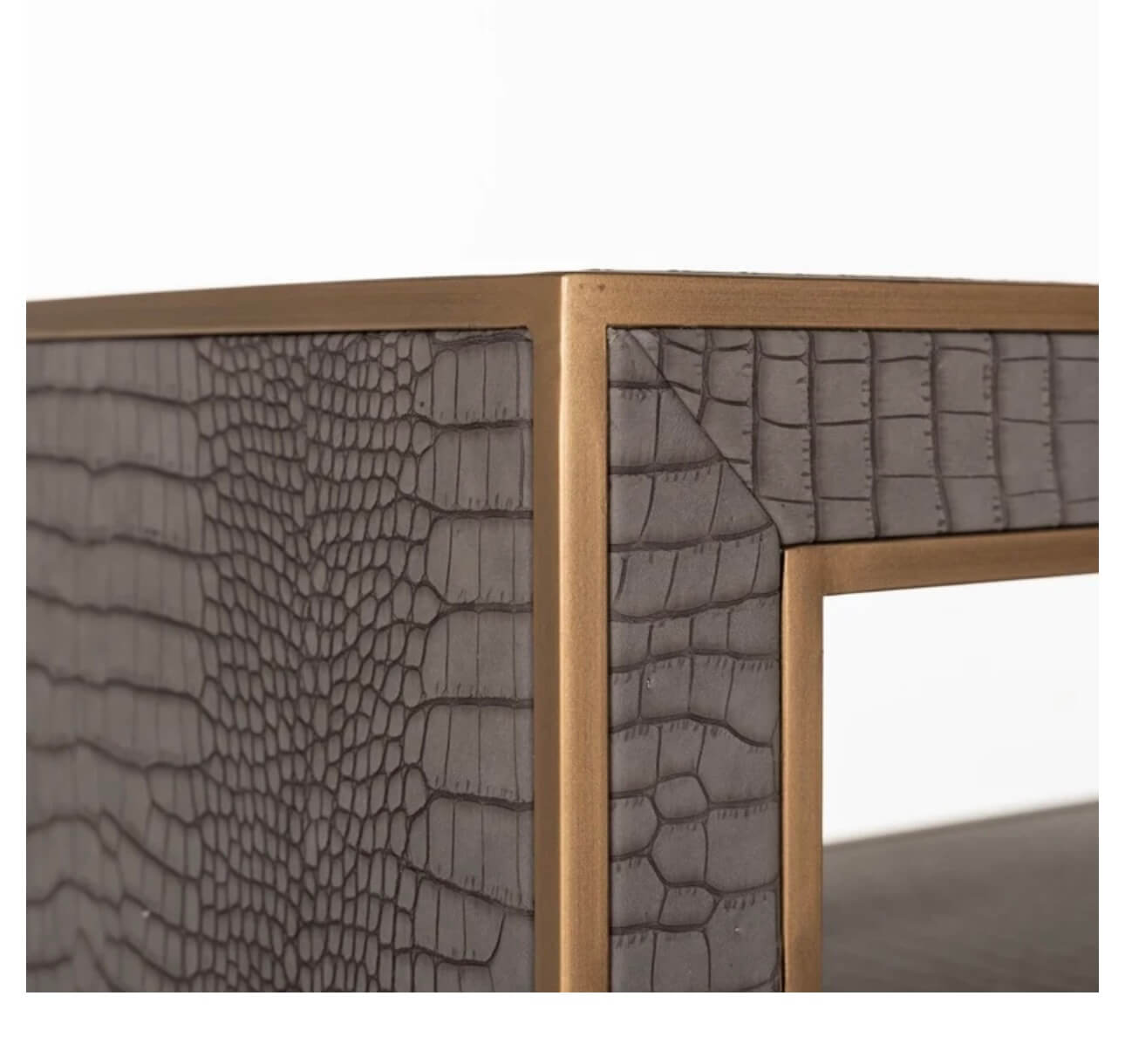 Brushed Gold Textured Console Table