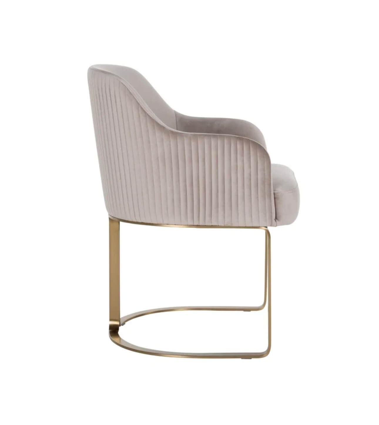 Brass & Mink Velvet Chair