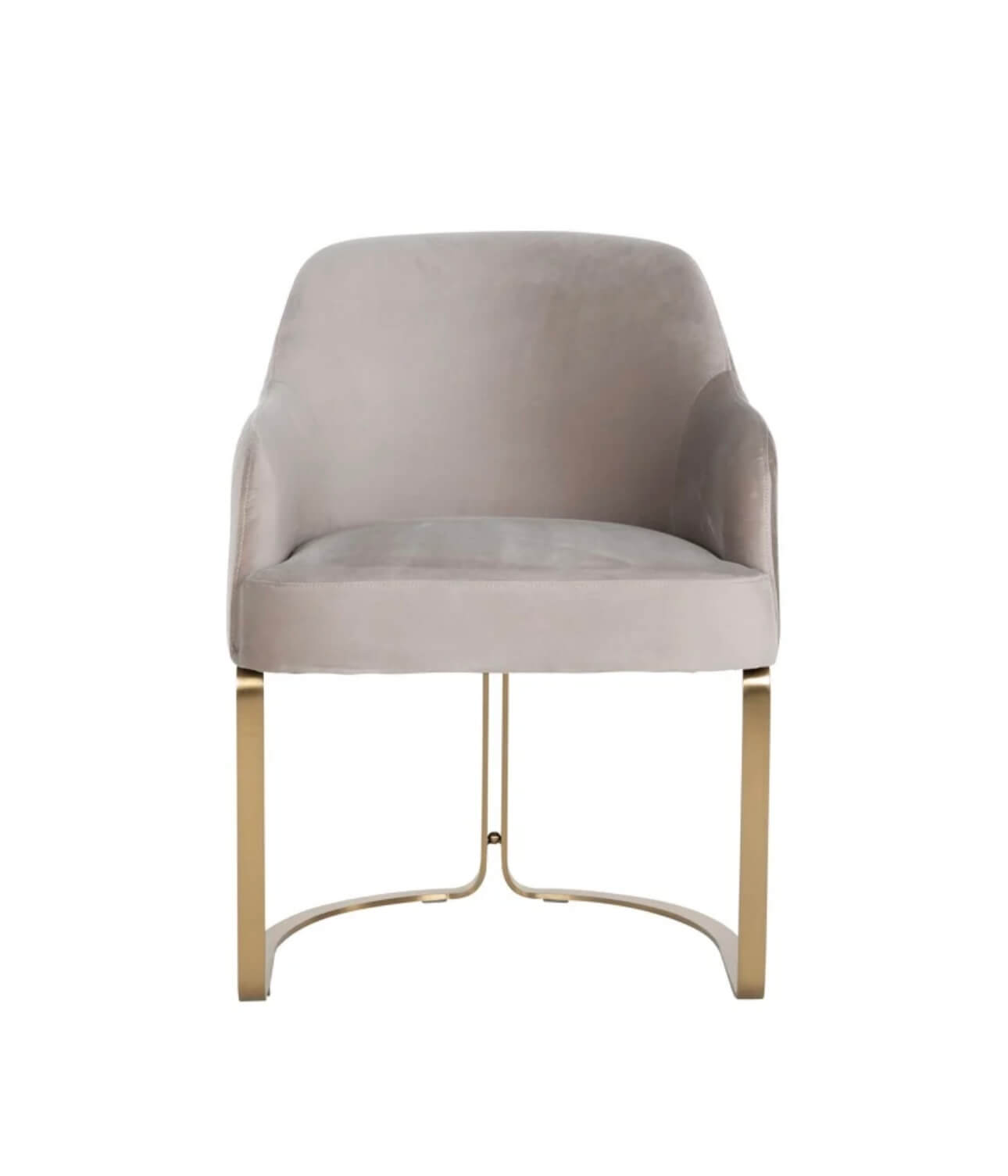 Brass & Mink Velvet Chair