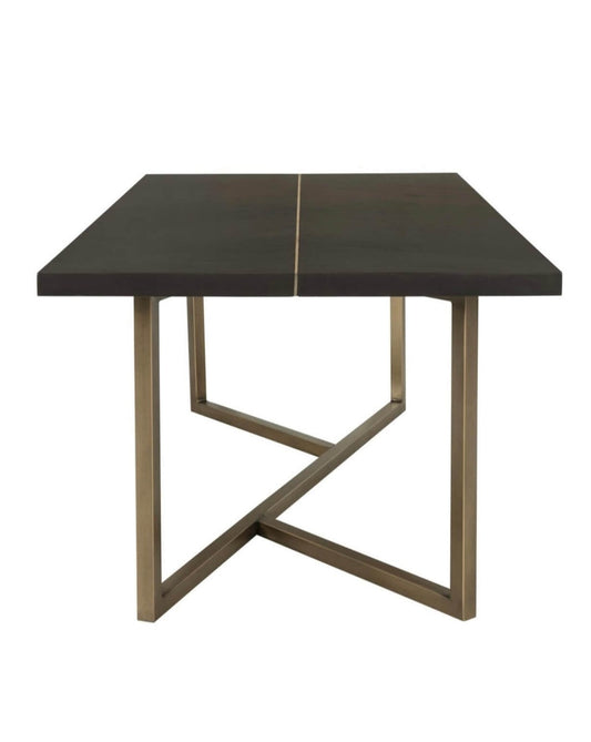 Warm Brown Bronze Detailed Dining Table