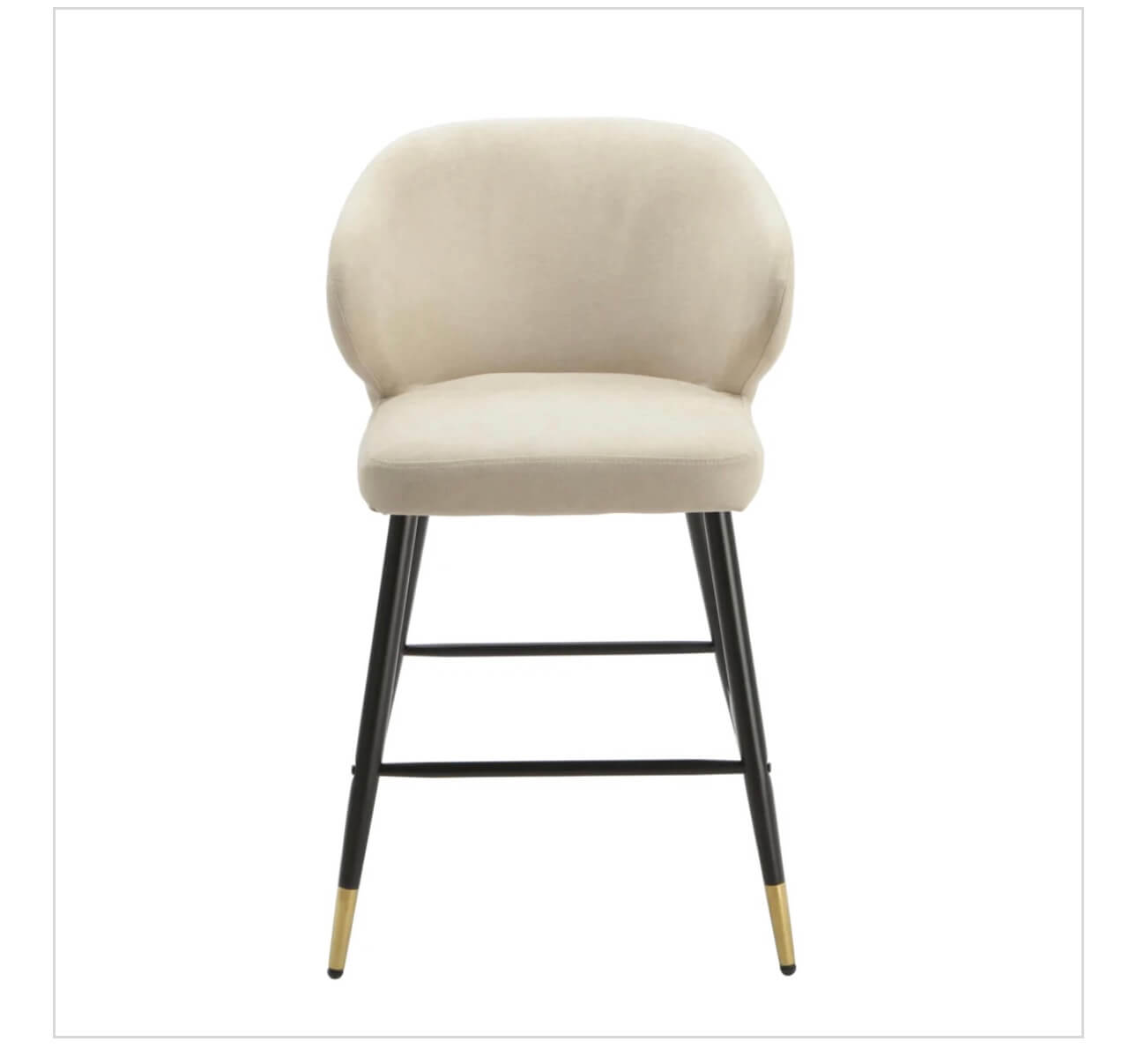 Linen Look Beige Barstools Set Of 2
