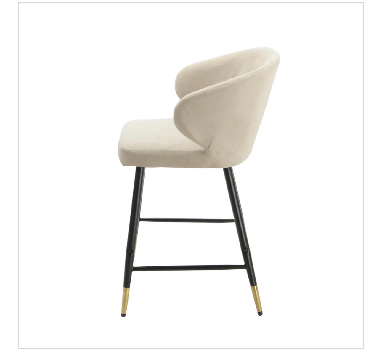 Linen Look Beige Barstools Set Of 2
