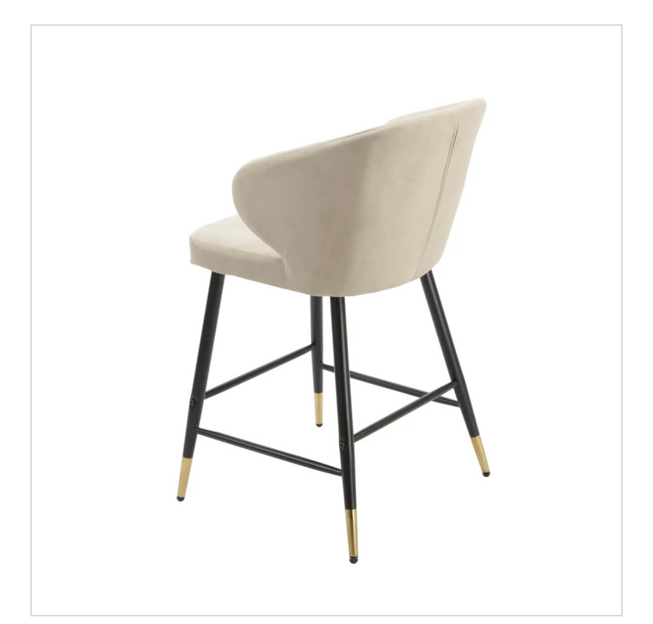 Linen Look Beige Barstools Set Of 2