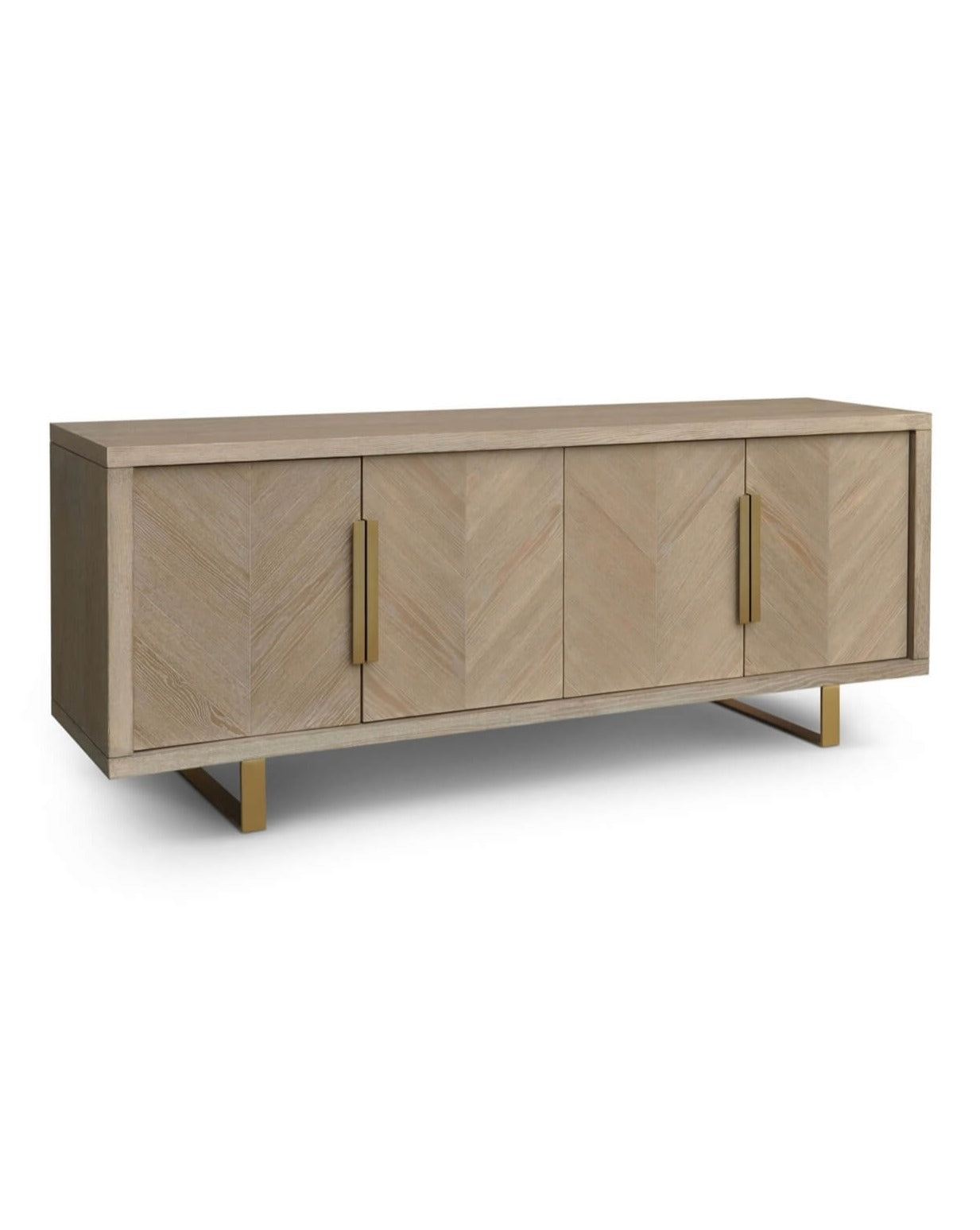 Oak Parquet Style Sideboard