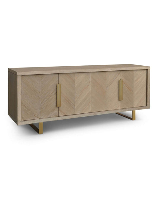 Oak Parquet Style Sideboard