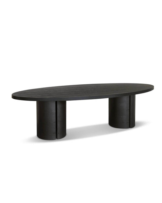 Textured Dark Oak Veneered Dining Table