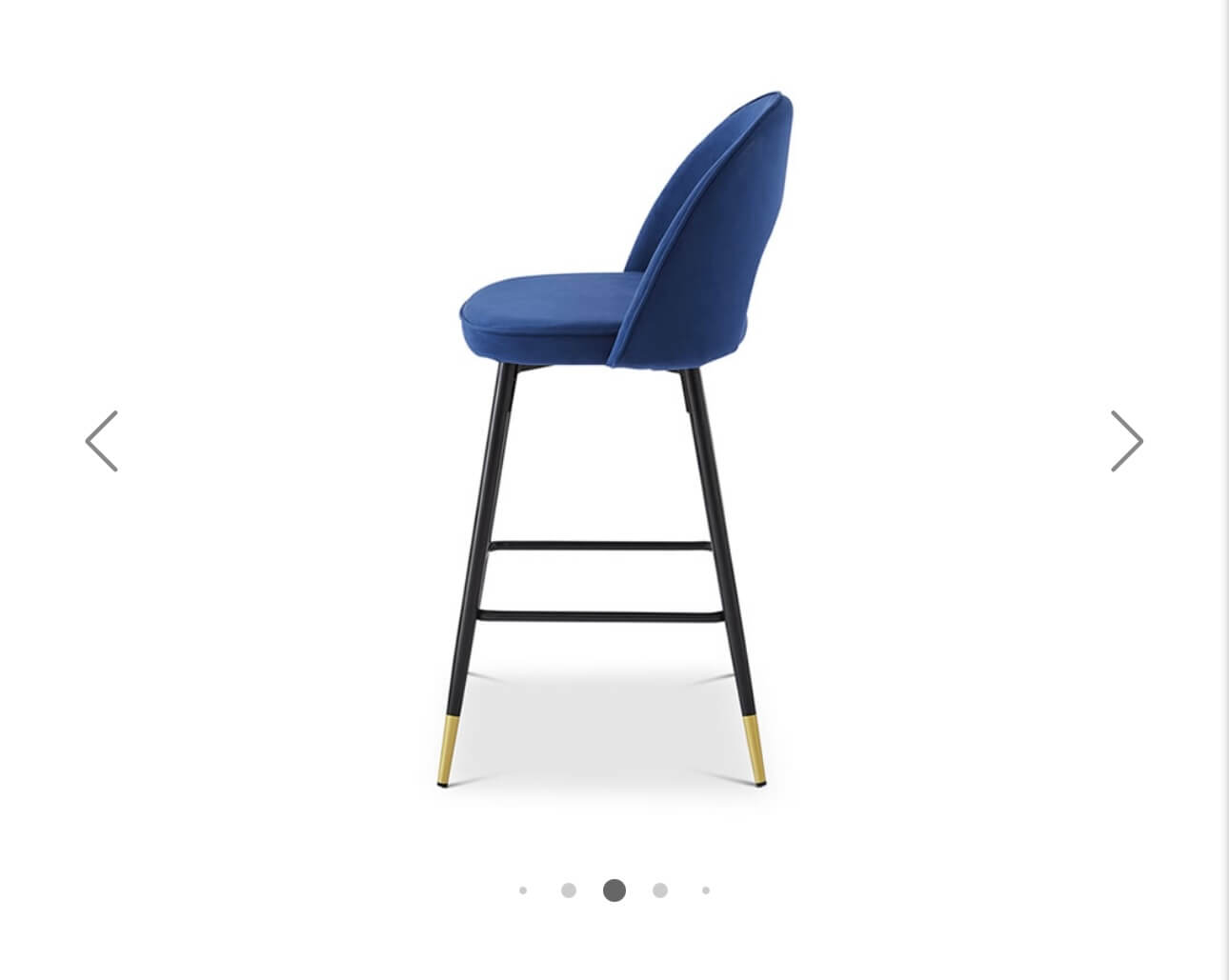 Blue Matte Velvet Barstool