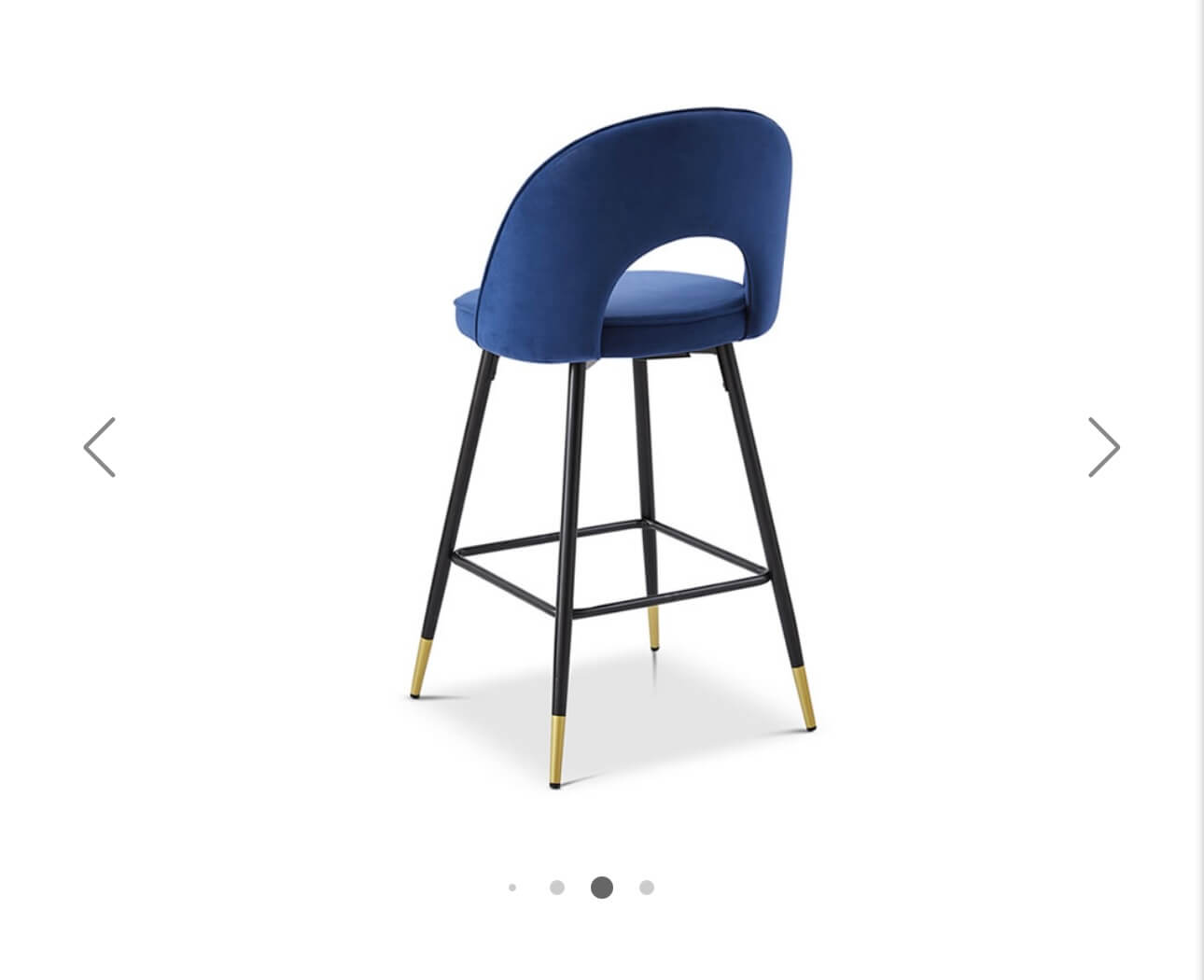 Blue Matte Velvet Barstool