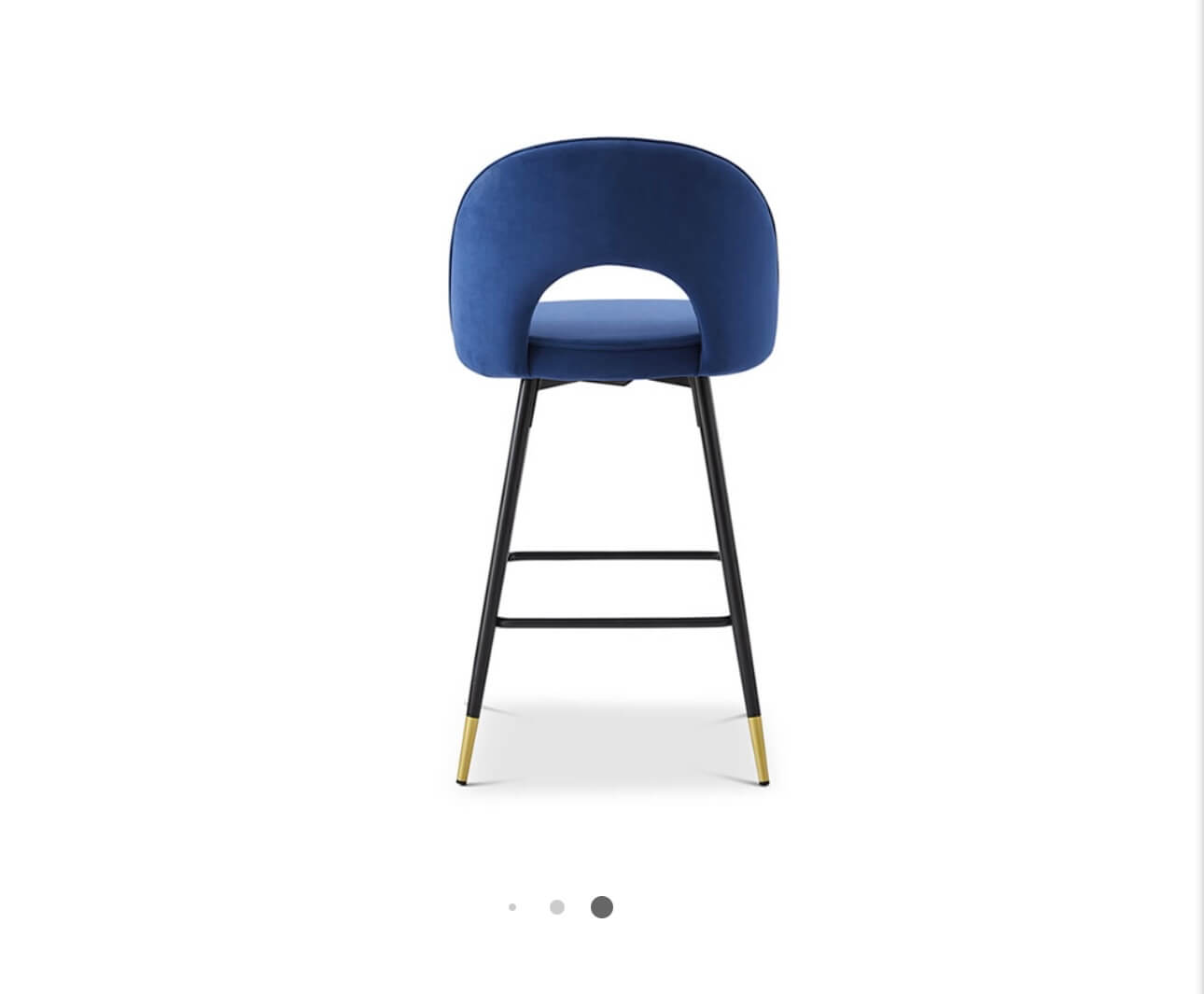 Blue Matte Velvet Barstool