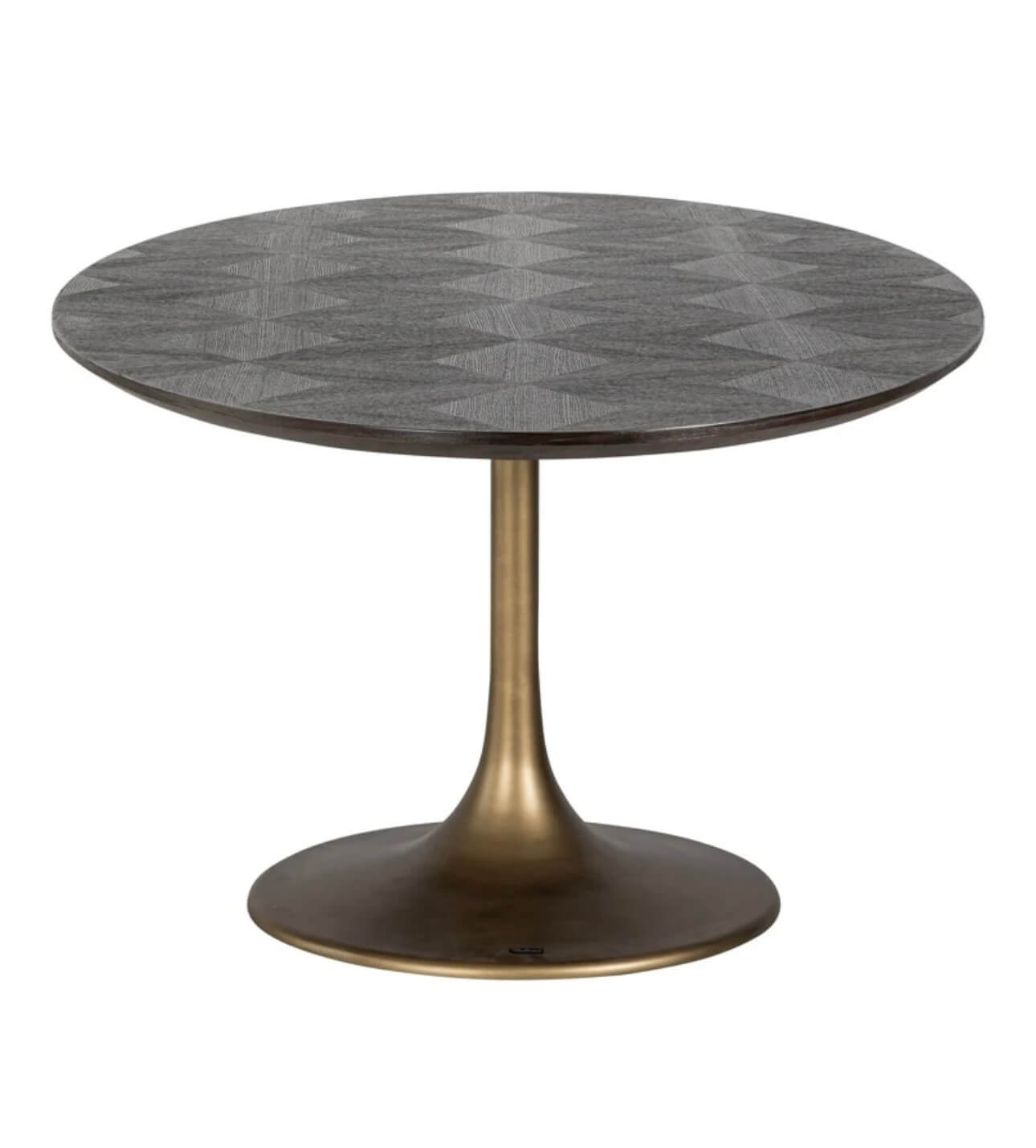 Oval Dark Brown Diamond Top Dining Table