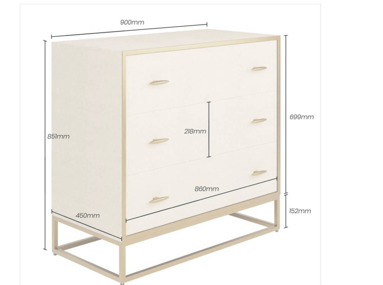 Ivory Shagreen Chest Of Drawers