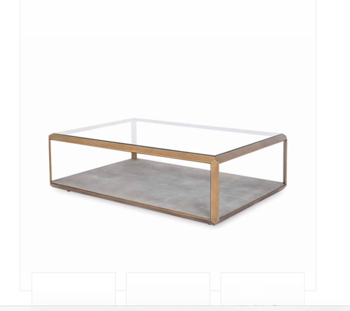 Grey Brass Shagreen Coffee Table