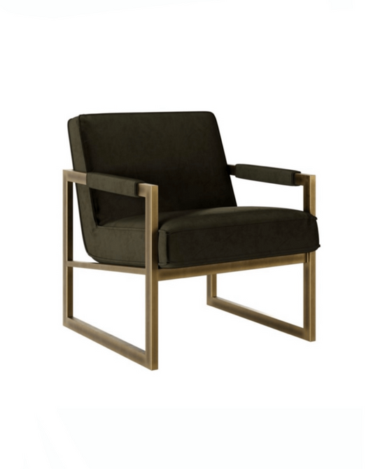 Olive Green Velvet Occasional Chair