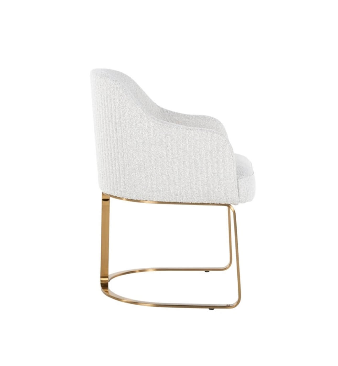 White Boucle Dining Chair