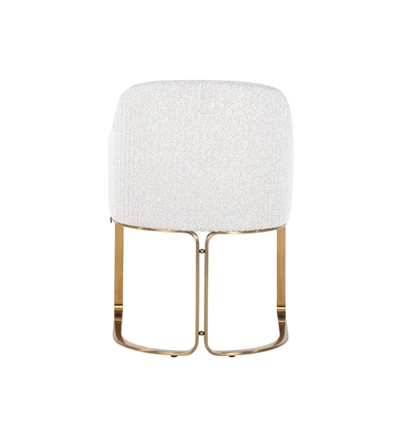White Boucle Dining Chair