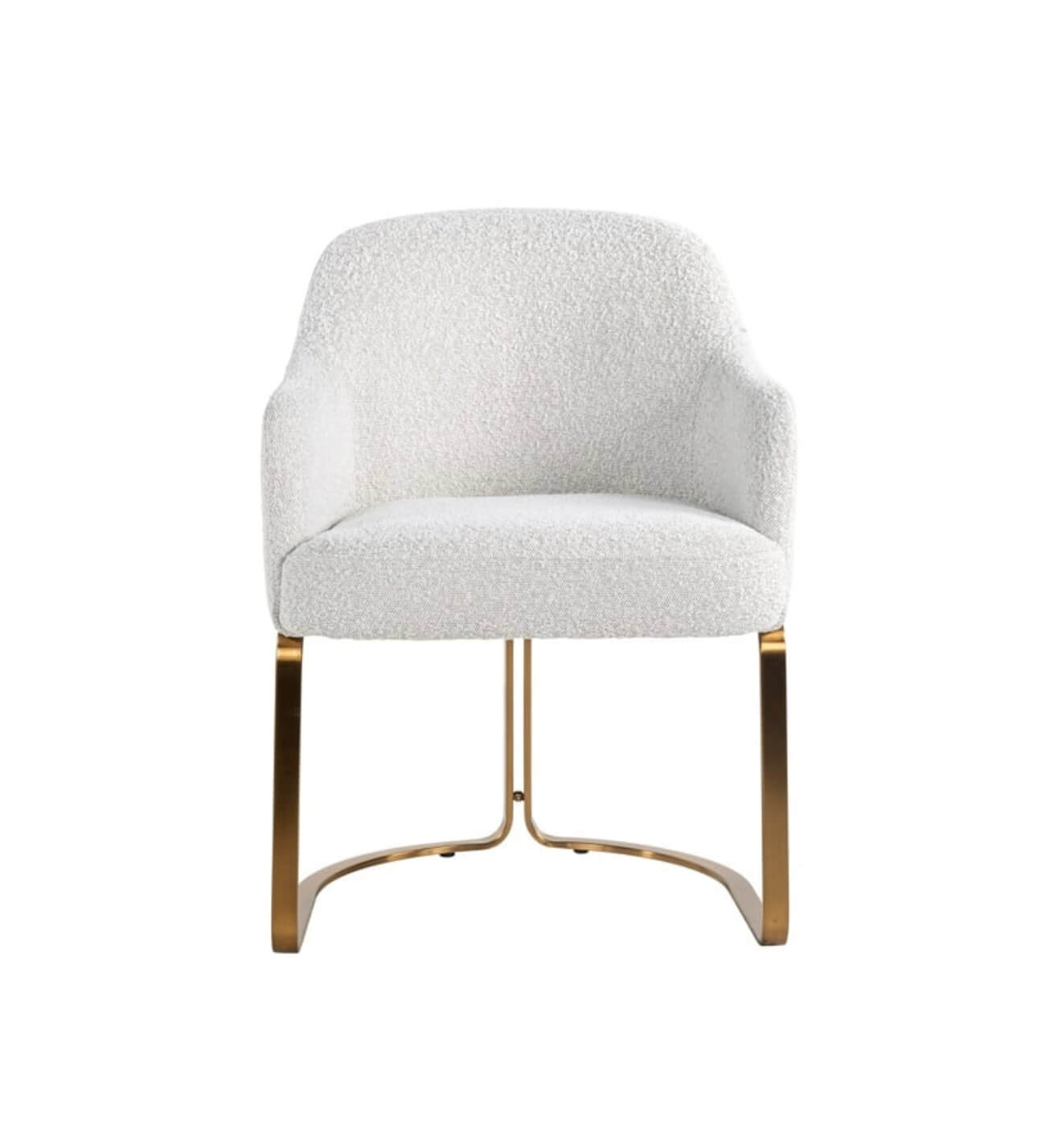 White Boucle Dining Chair