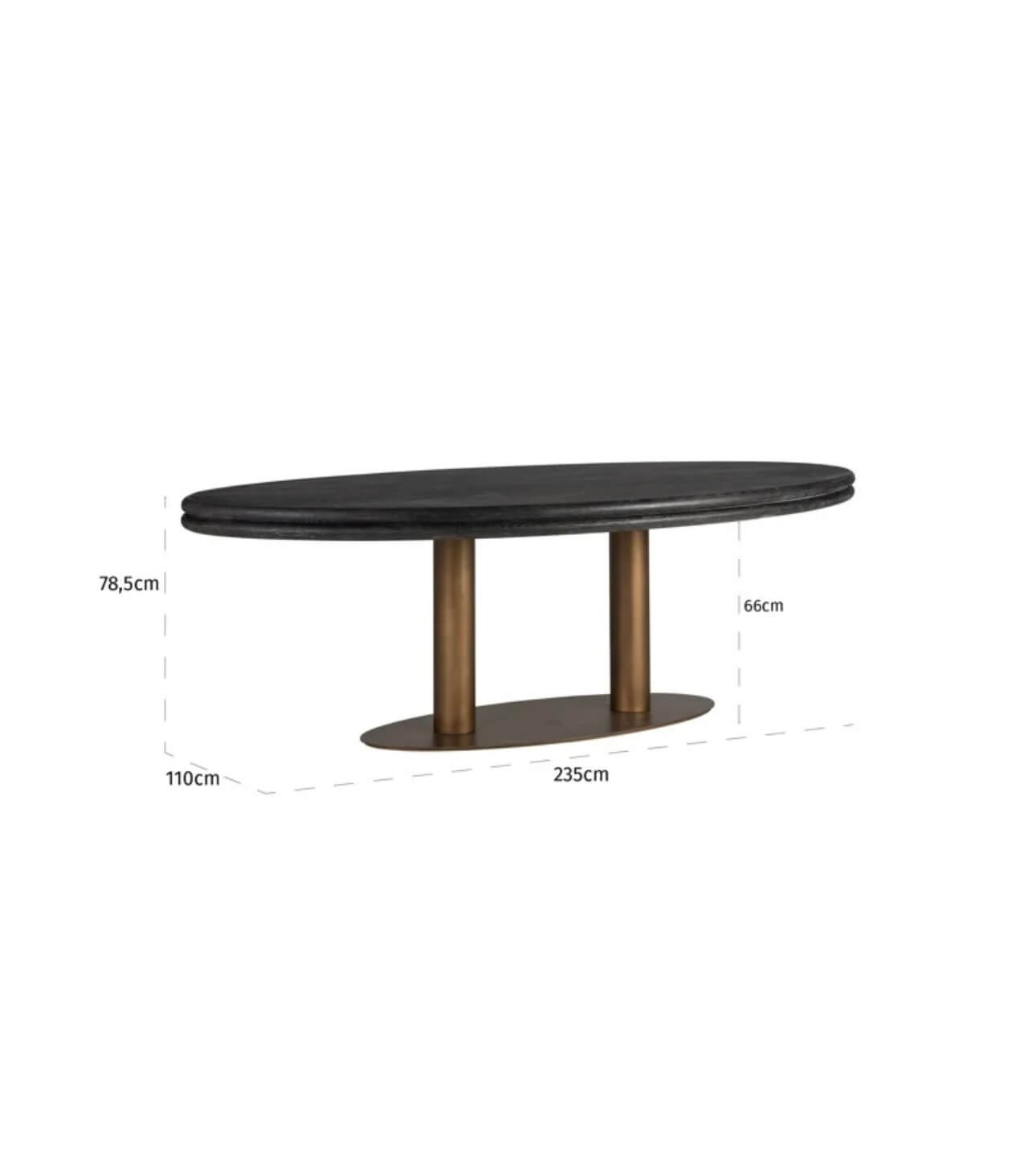 Black Rustic Oval Dining Table