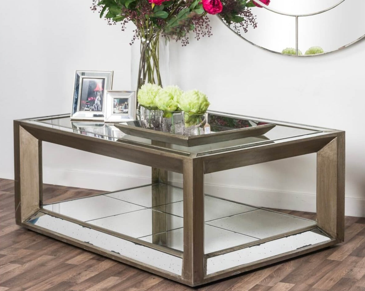 Large Mirrored Coffee Table