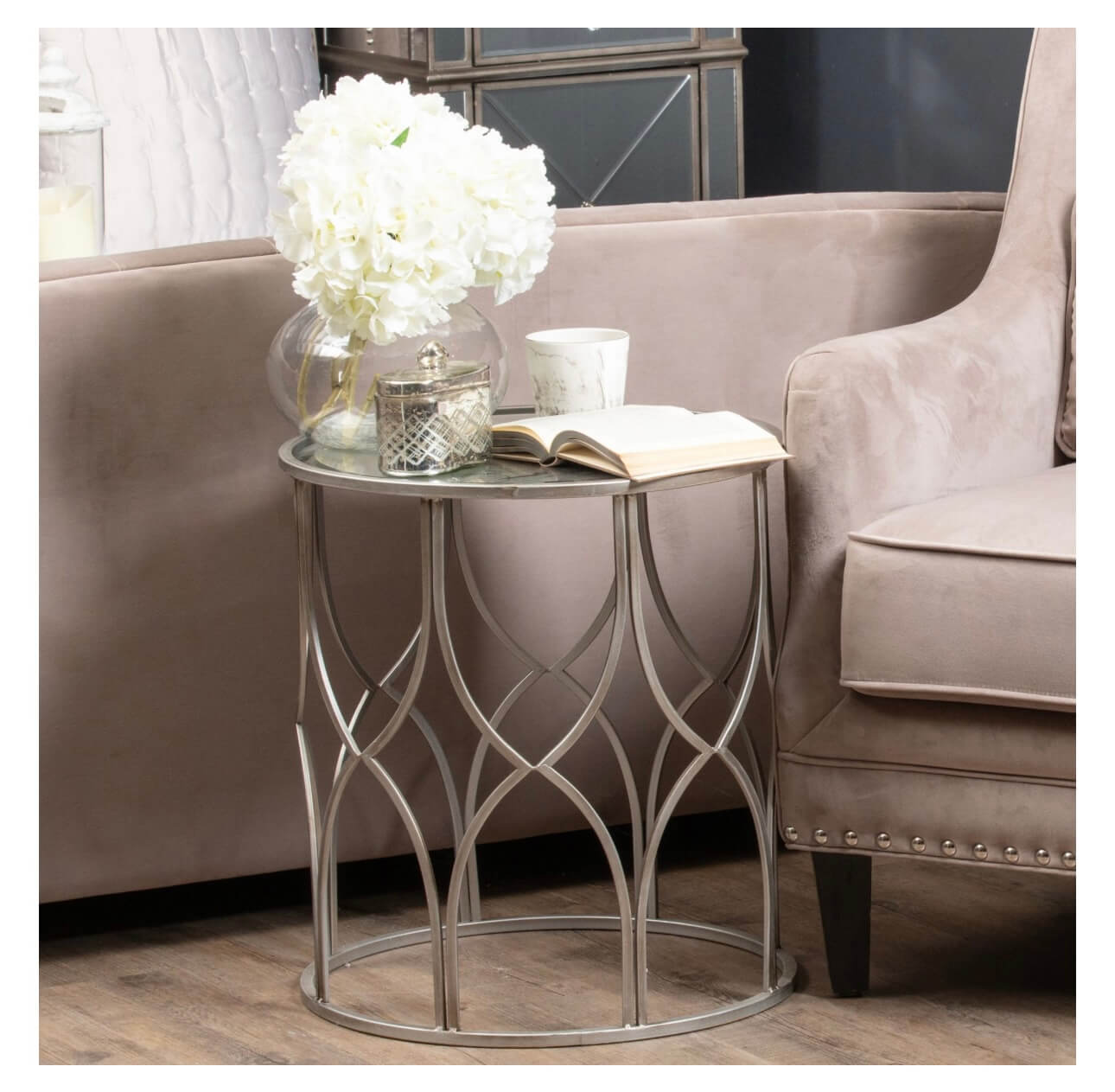 Silver Side Tables Set Of Two